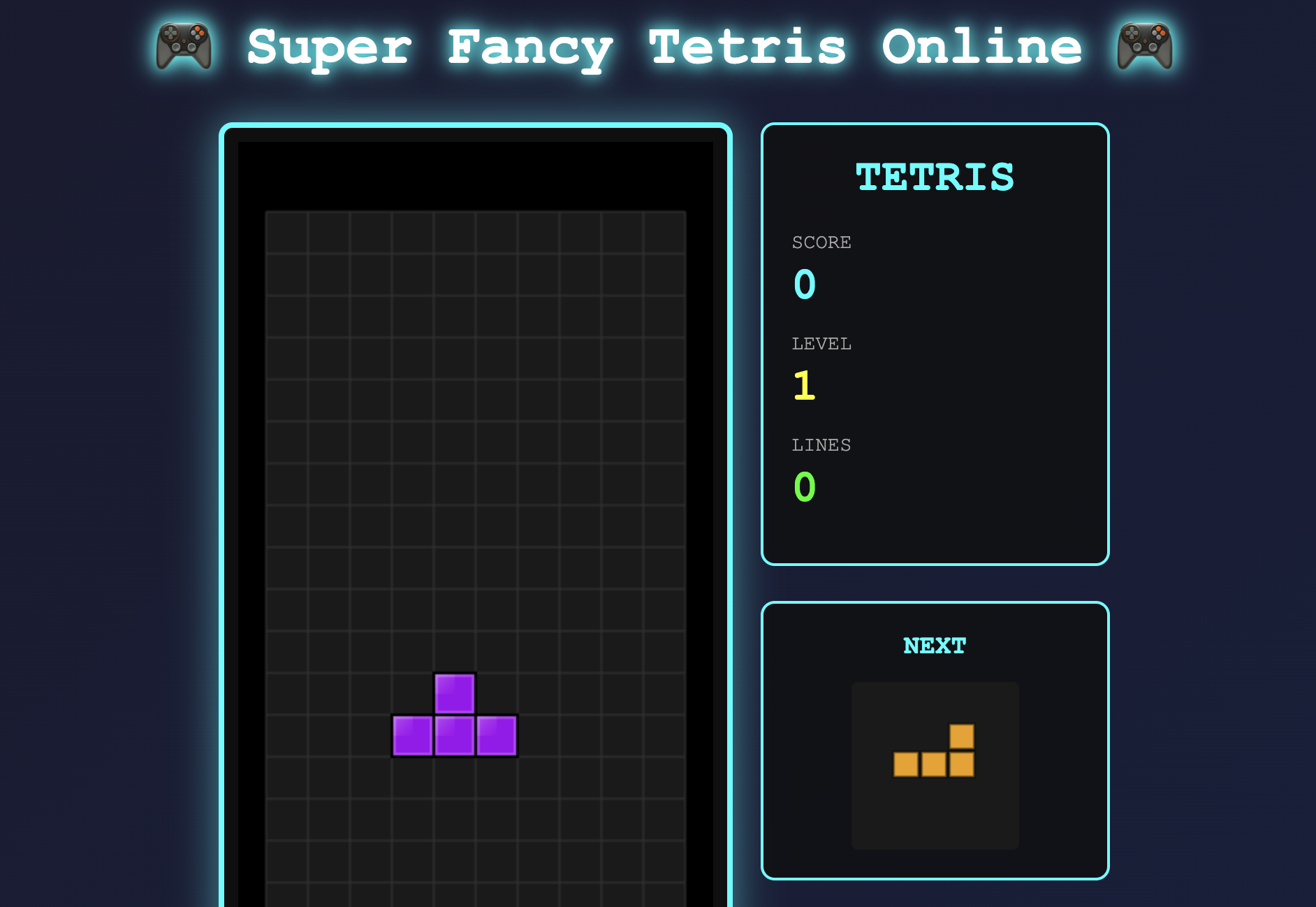 Tetris game screenshot